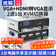 優(yōu)聯(lián) hdmi+vga二/三進(jìn)一出KVM切換器 3進(jìn)1出2進(jìn)1出HDMI切屏分屏器 適用筆記本電腦共享鍵鼠顯示器屏幕 【HDMI+VGA轉(zhuǎn)VGA顯示】二進(jìn)一出/贈(zèng)線材