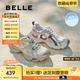百麗（Belle）快樂星球機(jī)能風(fēng)厚底老爹鞋女25秋新透氣大網(wǎng)孔休閑鞋B2736CM5 朋克星宇-灰色/金 38 (240mm)