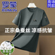 羅蒙（ROMON）高端真絲桑蠶絲男士短袖T恤2025新款夏季免燙冰.絲薄款圓領(lǐng)上衣男 G82-總裁灰【桑蠶絲】 3XL 185 【建議170-185斤】