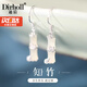 迪后（Dirholl）品牌和田玉竹節(jié)耳環(huán)女士氣質(zhì)高級(jí)感耳飾送女友七夕情人節(jié)生日禮物 有你竹夠耳環(huán)-白金色+精美禮盒