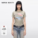 MISS SIXTY【安心品質(zhì)】2025春季新款短袖T恤女圓領(lǐng)印花時尚百搭 卡其 M