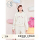 紫涵（ZIHAN）【奶噗噗聯(lián)名】紫涵字母刺繡短款連帽衛(wèi)衣女2024冬季新款寬松上衣 米金 S