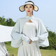 偶森防曬袖套披肩遮陽(yáng)夏季女騎車(chē)騎行長(cháng)袖冰絲薄外套透氣原紗防紫外線(xiàn) 淺灰色-防曬披肩袖套一體式 均碼【150斤內可穿】