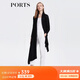 PORTS寶姿商場同款女裝春季時尚個性圍領(lǐng)開衫中長款LM8K303MKF009 黑色 S M