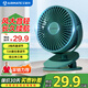 艾美特（AIRMATE）小風(fēng)扇桌面便攜式小型電風(fēng)扇充電辦公宿舍學(xué)生床頭夾扇臺夾扇 【插電款/二檔】綠色