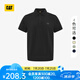 CAT卡特POLO衫男士經(jīng)典華夫格美式短袖翻領(lǐng)T恤25春夏新品通勤上裝 黑色 XL