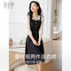 初申春秋長(cháng)袖連衣裙女法式優(yōu)雅氣質(zhì)拼接蕾絲中長(cháng)款裙子S141Q2093
