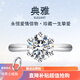 燮樂培育鉆石戒指人工人造鉆飾訂結(jié)婚戒子七夕情人節(jié)送女朋友生日禮物 鉑金1克拉培育鉆D色VVS/上海IGI