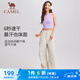 駱駝（CAMEL）速干防曬運(yùn)動(dòng)褲男女款寬松傘兵工裝褲 C24CR1L7658A 橡木灰 S
