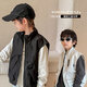 海媽家童裝男童馬甲春秋款2025新款男孩洋氣背心大童夾克兒童工裝馬夾潮