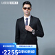拉博夫帥氣男神約會(huì)西裝套裝男 商務(wù)紳士宴會(huì)西服 秋季男士婚禮訂婚禮服 黑色【A版精細(xì)羊毛】 50碼/180上衣+西褲