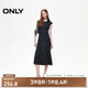 ONLY2025春季新款復(fù)古做舊水洗彈力修身長裙連衣裙女|125161018 H1Z黑色 M