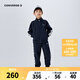 Converse 匡威童裝男女童開襟衛(wèi)衣+長褲2件套2025春季新款保暖兒童套裝 藏青藍(lán) 130 /64 【建議身高116-122cm】