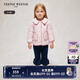 Teenie Weenie Kids小熊童裝24秋款女寶寶花邊大翻領(lǐng)印繡花棉服 粉色 110cm