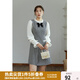 獨束大碼女裝【復(fù)古小香系列】拼接假兩件連衣裙女顯瘦胖mm秋冬新款 白色格紋 L