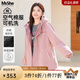 MsShe【加厚仿羊羔毛連帽棉服】大碼女裝2025新款冬季胖mm外套女 柔霧粉色現(xiàn)貨 4XL