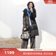 伊芙麗（eifini）蔣欣代言90鴨絨中長款連帽直筒百搭保暖羽絨服女外套秋季新款 黑色 S 155/80A
