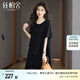 絲柏舍圓領(lǐng)連衣裙2025夏裝新款女裝優(yōu)雅氣質(zhì)套頭寬松款短裙