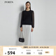 PORTS寶姿女裝2025春夏新款印花拼接針織衫LL8K413PKE004 黑色 XL （10）