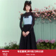 糖力【商場同款】春秋新款粗花呢小香風(fēng)拼接吊帶連衣裙女中長款 藍色 S