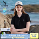 HAZZYS哈吉斯女裝 夏季新款polo領(lǐng)小清新時尚百搭T恤衫ASTSE03BF01 黑色BK M (160/84A 38)