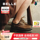 百麗（Belle）周雨彤同款玫瑰琥珀牛津鞋女休閑鞋C1K1DCM4 【周雨彤同款】棕色 37 (235mm)