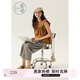 紫涵（ZIHAN）紫涵圓領(lǐng)小飛袖背心小衫女2025年夏季新款日系簡(jiǎn)約寬松蕾絲邊上衣 焦糖色 L