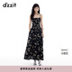 DZZIT地素連衣裙2025夏季新款復(fù)古重工刺繡收腰吊帶裙子女3J2O2196A 黑色 M