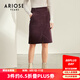 ARIOSEYEARS艾諾絲雅詩冬裝新品開叉裙子女燈芯絨a字半身裙復古時尚裙子91013537 酒紅色 M