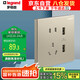 羅格朗（LEGRAND）開關(guān)插座面板 仕典米蘭金大面板五孔帶雙口USB插座