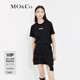 MO&Co.【涼感】【安心品質(zhì)】蝴蝶結(jié)印花短袖圓領寬松T恤黑色小白T上衣 黑色-第2批 M 165