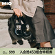 MIO 【趙露思同款】米奧新款甜酷女鞋中跟樂福鞋厚底一腳蹬單鞋 黑色 36