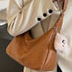 巧丂ins斜挎包包女2025春夏新款洋氣復古托特包休閑大容量單肩包禮物 休閑托特包【棕色-帶掛件】