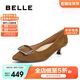 百麗時(shí)尚優(yōu)雅單鞋女25春新商場(chǎng)真皮氣質(zhì)高跟鞋D3N1DAQ5 棕色 38