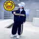 G.DUCKKIDS品牌童裝男童運(yùn)動套裝春秋款男孩洋氣外套褲子春季中大童兩件套潮 藏青色 120 cm
