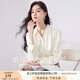 香影雪紡v領(lǐng)襯衫女2025年秋季新款別致絕美上衣長袖職業(yè)內(nèi)搭襯衣 米色 M