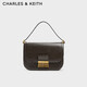 CHARLES&KEITH復(fù)古翻蓋金屬扣豆腐包單肩包小方包包女包生日禮物CK2-80782444