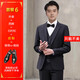 租西服套裝結(jié)婚伴郎服新郎西裝男士大學(xué)生面試畢業(yè)照演出服大合唱 外套+褲子+襯衫+皮鞋+領(lǐng)帶 2XL  175