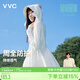 VVC防曬衣服女士夏季長款冰絲涼感防紫外線外套時尚出游披肩 冰川白