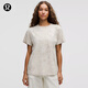 lululemon丨All Yours 女士棉混紡 T 恤 *Wash LW3IRES 天然象牙白橡木棕鹿棕水洗云紋 M