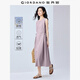 佐丹奴背心長(zhǎng)裙女夏季棉麻綁帶束腰圓領(lǐng)無袖連衣裙女13465305