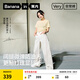 蕉內(nèi)【周冬雨同款】非常褲505Regular女士闊腿牛仔長(zhǎng)褲高腰顯腿長(zhǎng)顯瘦 【周冬雨同款】牛仔白 L