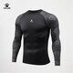 卡爾美（KELME）龍年系列緊身衣男長(cháng)袖運動(dòng)跑步錦鯉潮流元素健身衣 瑪瑙黑 S 