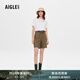 AIGLE艾高春夏AIS23WBOT008女士戶外休閑運(yùn)動(dòng)舒適經(jīng)典短褲子褲裝 卡布棕 AH826 36(160/70A)