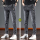 花花公子【兩條裝】牛仔褲夏季男士新款直筒彈力商務(wù)休閑褲子男修身長(cháng)男褲 灰色+灰色 31