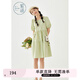 紫涵（ZIHAN）紫涵甜美少女連衣裙夏季新款多巴胺穿搭小個(gè)子圓領(lǐng)泡泡袖短裙 微光綠 M