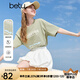 百圖betu女裝2025夏季新款T恤字母印花清新刺繡純棉休閑短袖女2506T15 卡其綠 L