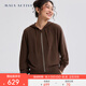 MAIA ACTIVE 肌理衛衣外套 含TENCEL?萊賽爾寬松連帽夾克瑜伽外套51JK10 栗檀棕 M