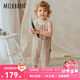 Milkbarn兒童無袖連體褲 1-6歲中小童純棉背帶褲寶寶春夏外出褲子 格紋LOGO 90