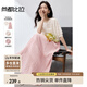 尚都比拉夏季度假風(fēng)套裝女蝴蝶結(jié)提花條紋短袖小衫高腰褶藝半身裙兩件套